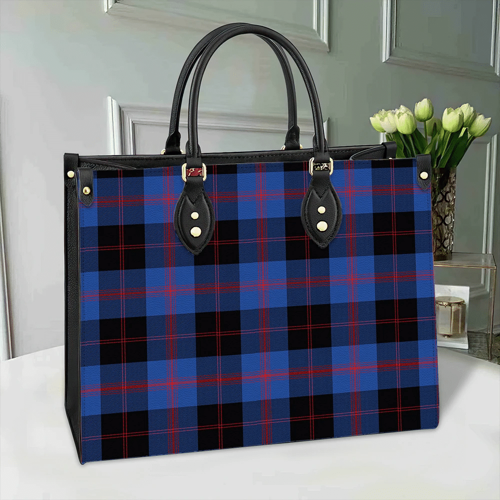 Clan Angus Modern Tartan Leather Bag ZE67 Clan Angus Tartan Today   