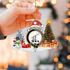 Clan Anstruther Crest Tartan Acrylic Christmas Ornament MF81 Anstruther Tartan Tartan Christmas   
