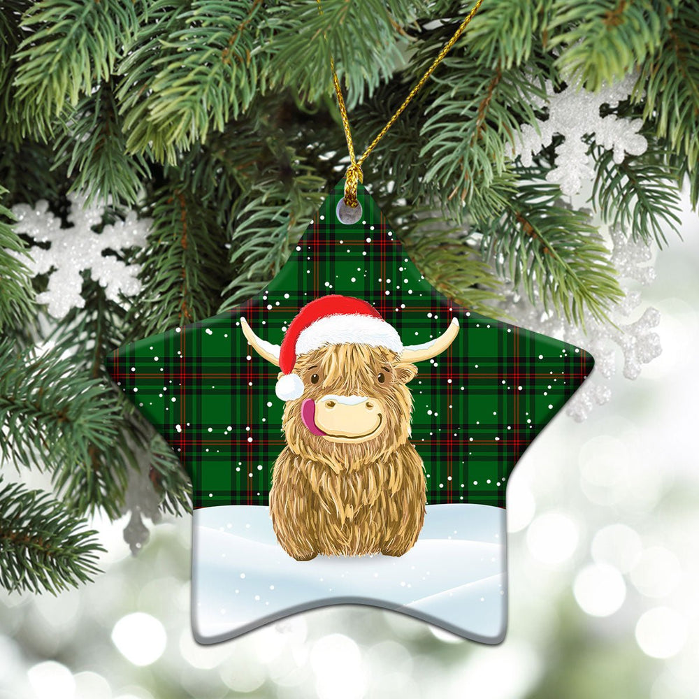 Clan Anstruther Tartan Christmas Ceramic Ornament Highland Cows Style ZL17 Anstruther Tartan Tartan Ornament   