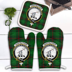 Clan Anstruther Tartan Crest Oven Mitt And Pot Holder (2 Oven Mitts + 1 Pot Holder) NK56 Clan Anstruther Tartan Today   