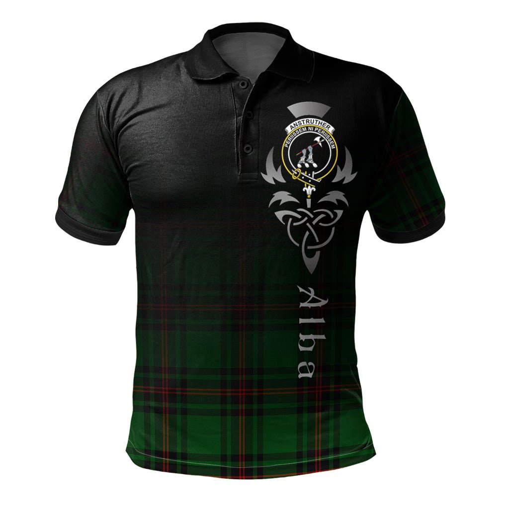 Clan Anstruther Tartan Polo Shirt - Alba Celtic Style QW71 Anstruther Tartan Tartan Polo   