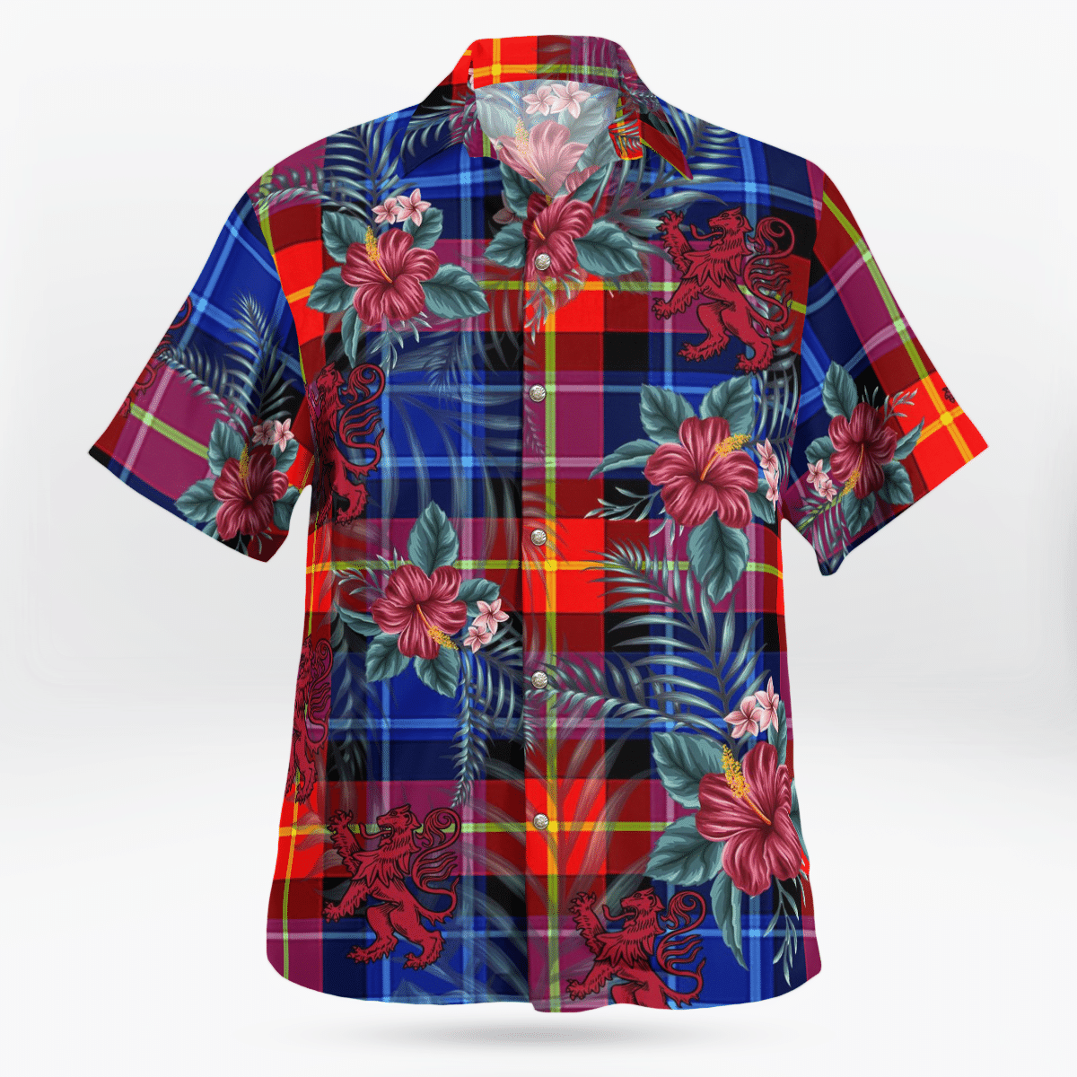 Clan Anstruther Tartan Scottish Lion Hawaiian Shirt DU23 Anstruther Tartan Tartan Hawaii Shirt   