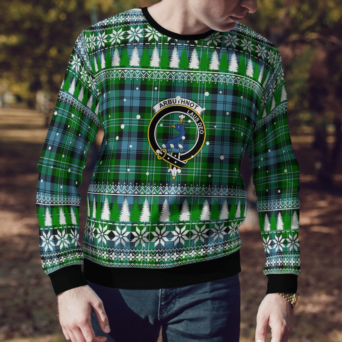 Clan Arbuthnot Ancient Crest Tartan Christmas Ugly Sweater PZ85 Arbuthnot Ancient Crest Tartan Tartan Ugly Sweater   