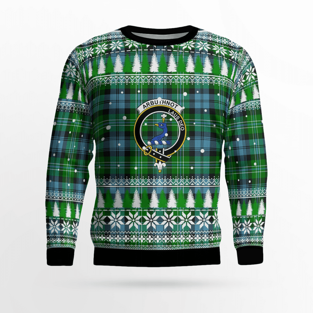 Clan Arbuthnot Ancient Crest Tartan Christmas Ugly Sweater PZ85 Arbuthnot Ancient Crest Tartan Tartan Ugly Sweater   
