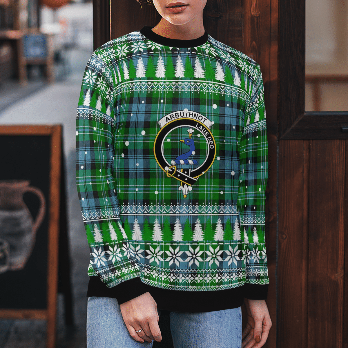 Clan Arbuthnot Ancient Crest Tartan Christmas Ugly Sweater PZ85 Arbuthnot Ancient Crest Tartan Tartan Ugly Sweater   