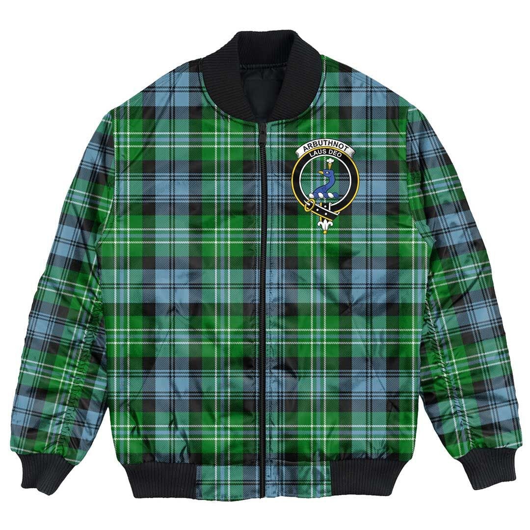 Clan Arbuthnot Ancient Tartan Crest Bomber Jacket GV89 Arbuthnot Ancient Tartan Tartan Bomber Jacket   