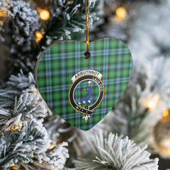 Clan Arbuthnot Ancient Tartan Crest Heart Ceramic Ornament SG54 Arbuthnot Ancient Tartan Tartan Christmas   