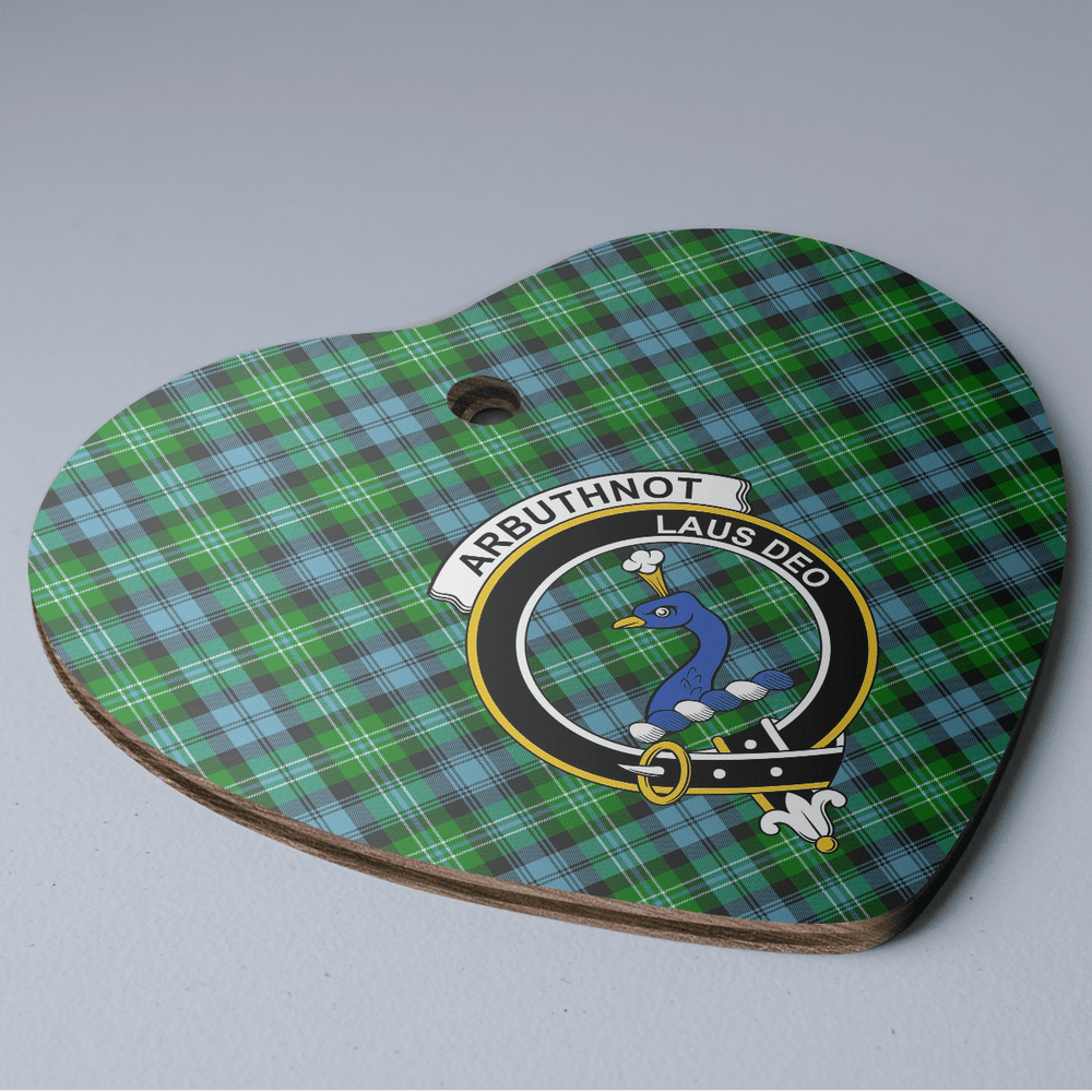 Clan Arbuthnot Ancient Tartan Crest Heart Ceramic Ornament SG54 Arbuthnot Ancient Tartan Tartan Christmas   