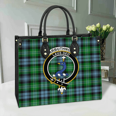 Clan Arbuthnot Ancient Tartan Crest Leather Bag GX50 Clan Arbuthnot Tartan Today   