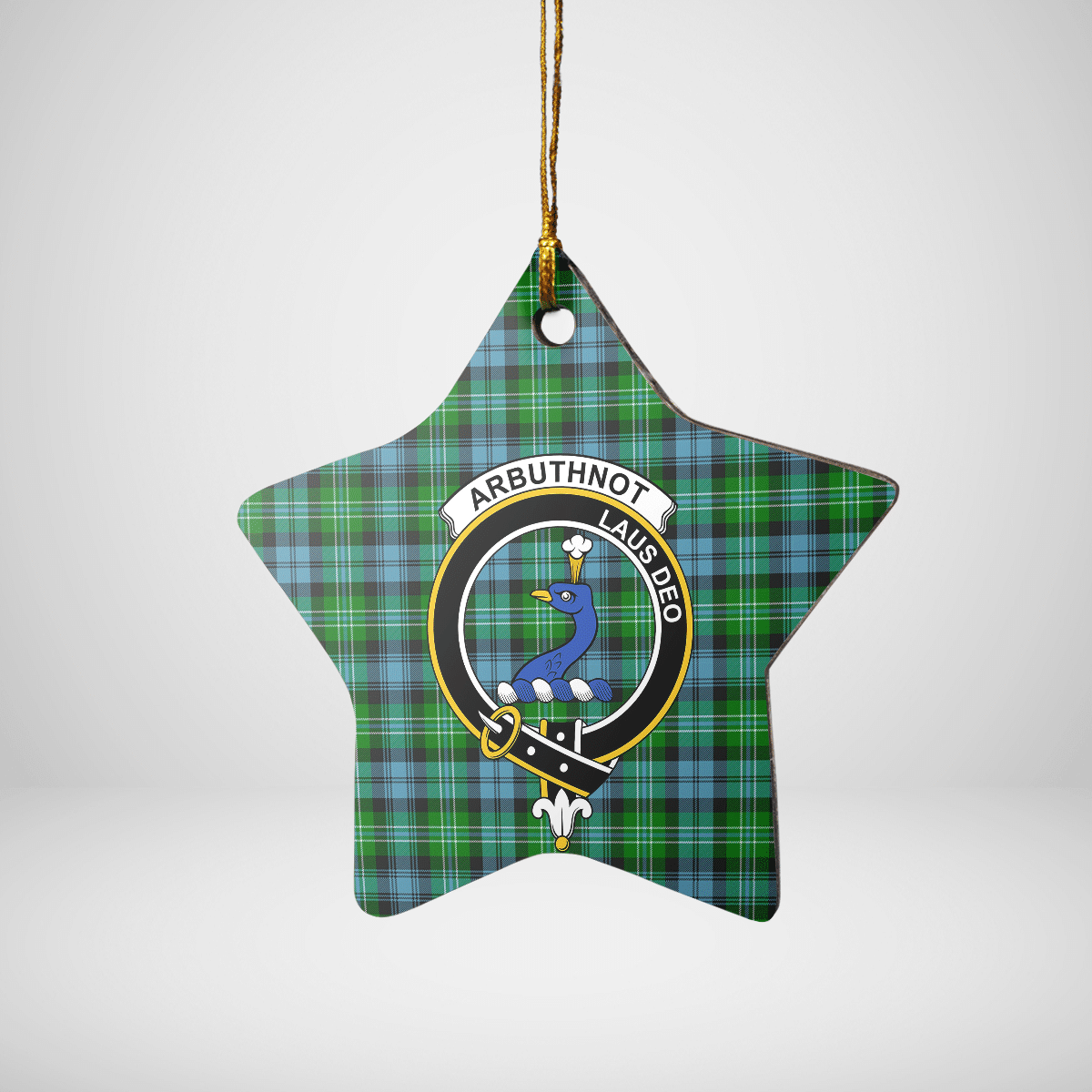 Clan Arbuthnot Ancient Tartan Crest Star Ceramic Ornament WJ14 Arbuthnot Ancient Tartan Tartan Christmas   
