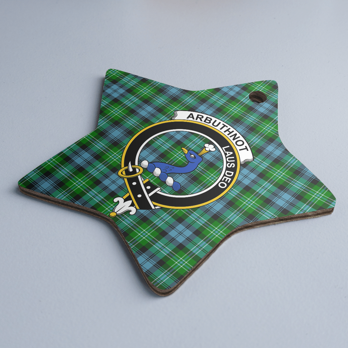 Clan Arbuthnot Ancient Tartan Crest Star Ceramic Ornament WJ14 Arbuthnot Ancient Tartan Tartan Christmas   