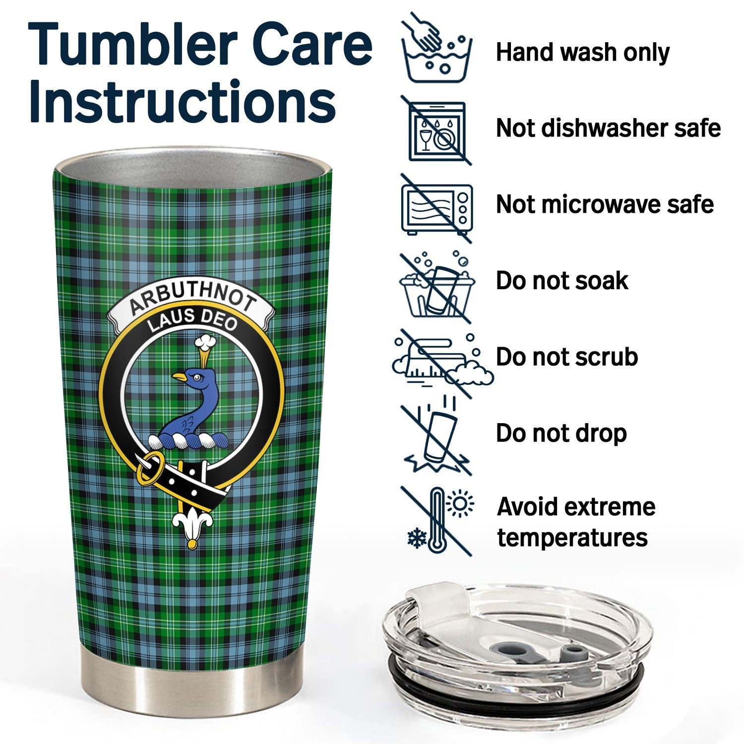 Clan Arbuthnot Ancient Tartan Crest Tumbler MH55 Clan Arbuthnot Tartan Today   
