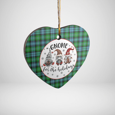 Clan Arbuthnot Ancient Tartan Gnome Heart Ceramic Ornament