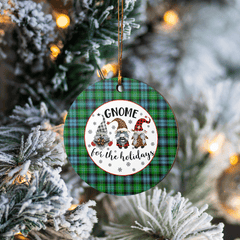 Clan Arbuthnot Ancient Tartan Gnome Round Ceramic Ornament ZE41 Arbuthnot Ancient Tartan Tartan Christmas   