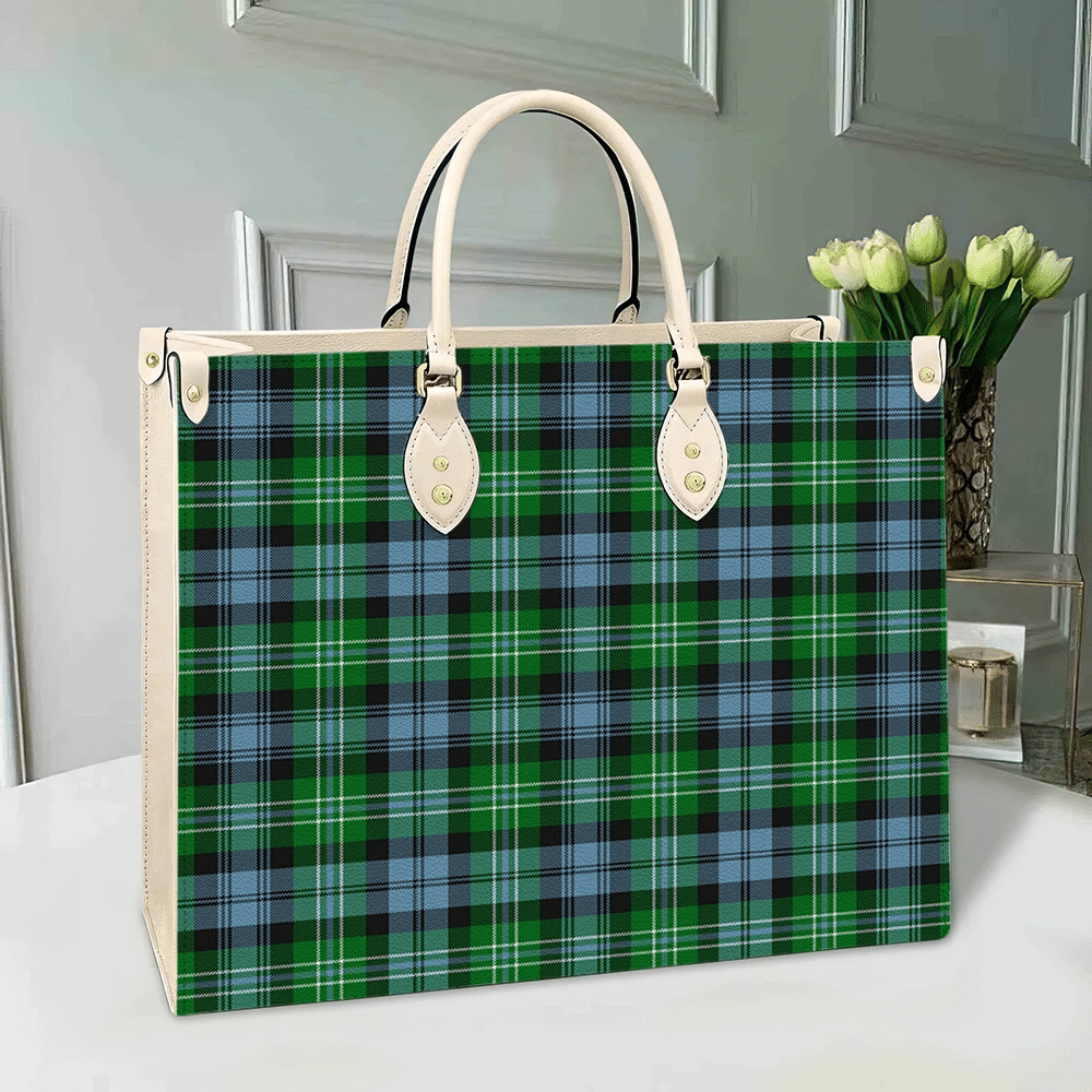 Clan Arbuthnot Ancient Tartan Leather Bag JR46 Clan Arbuthnot Tartan Today   
