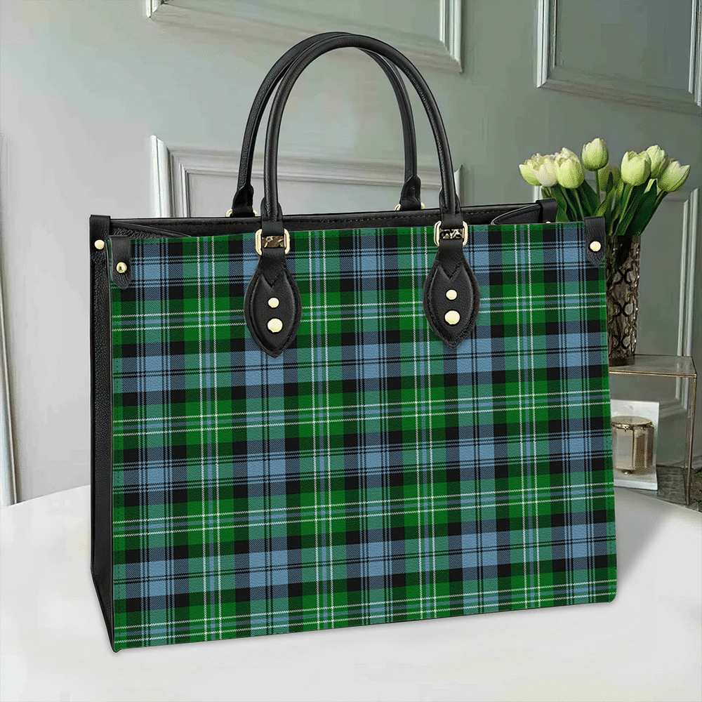 Clan Arbuthnot Ancient Tartan Leather Bag JR46 Clan Arbuthnot Tartan Today   