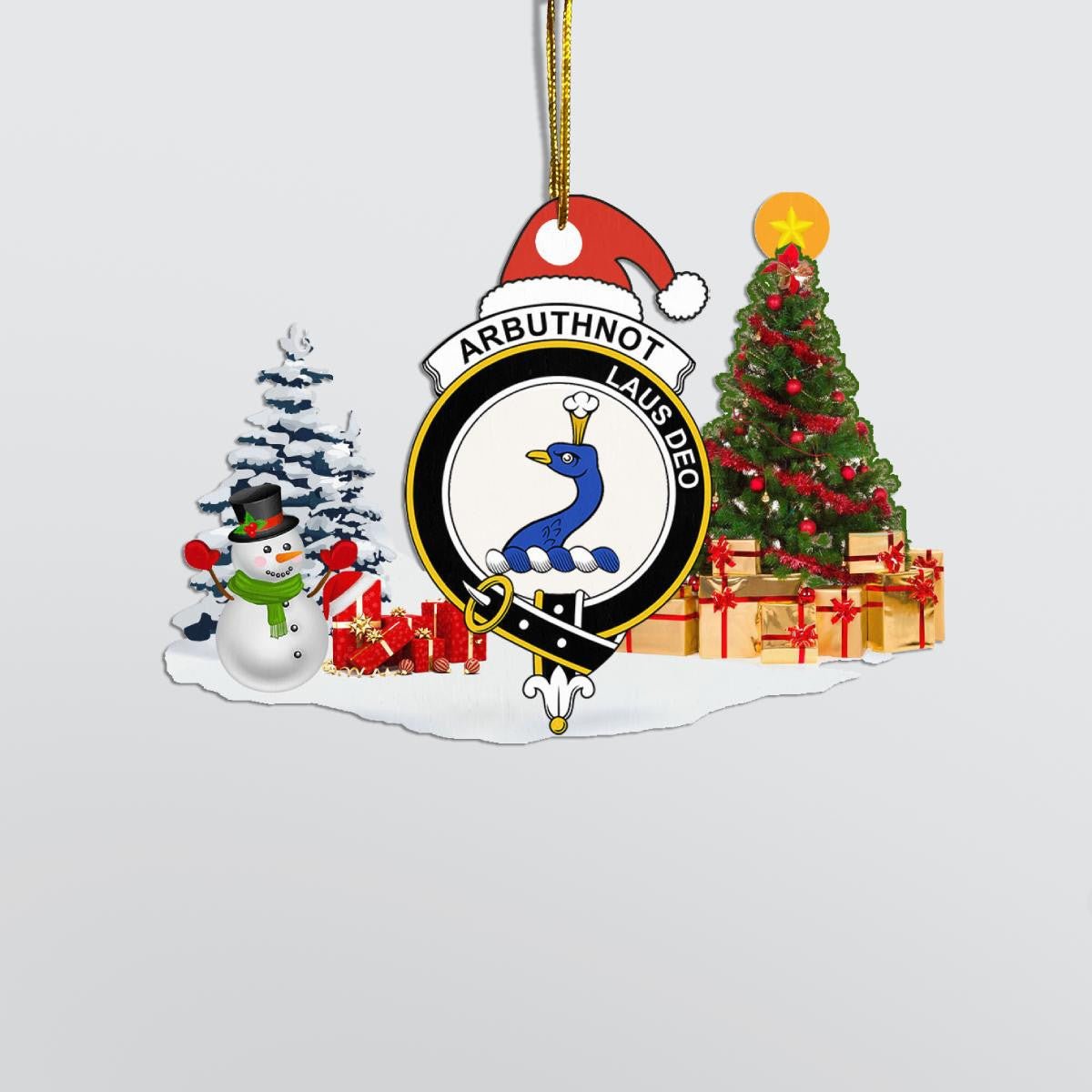 Clan Arbuthnot Crest Tartan Acrylic Christmas Ornament UM64 Arbuthnot Tartan Tartan Christmas   