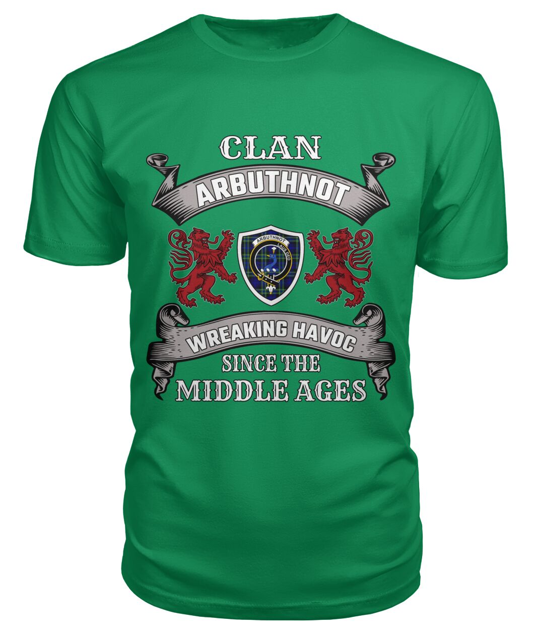 Clan Arbuthnot Family Tartan 2D T-shirt HY35 Arbuthnot Tartan Clan Tartan T-Shirt Green Apple S Arbuthnot Tartan Clan