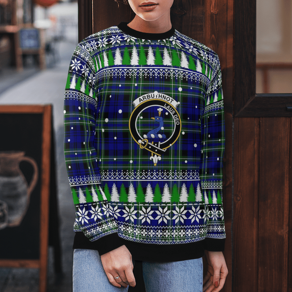 Clan Arbuthnot Modern Crest Tartan Christmas Ugly Sweater GN12 Arbuthnot Modern Crest Tartan Tartan Ugly Sweater   