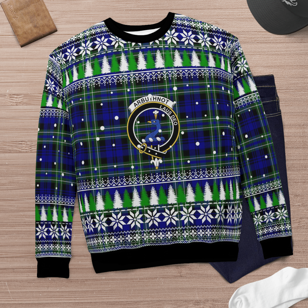 Clan Arbuthnot Modern Crest Tartan Christmas Ugly Sweater GN12 Arbuthnot Modern Crest Tartan Tartan Ugly Sweater   