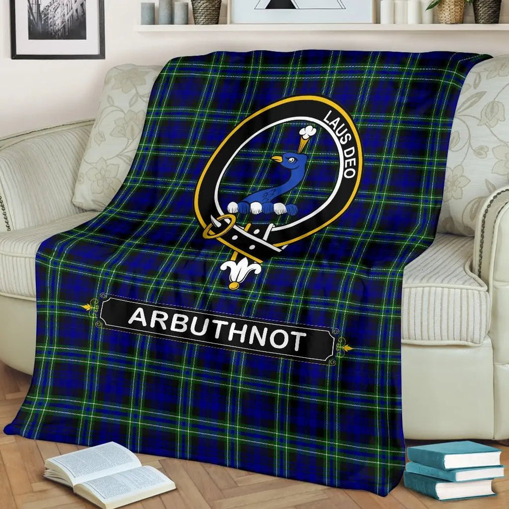 Clan Arbuthnot Modern Tartan Crest Blanket 3 Sizes AF75 Clan Arbuthnot Tartan Today   