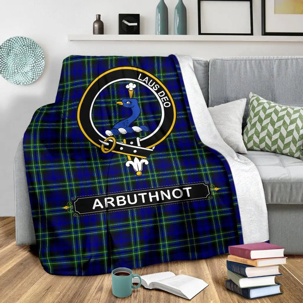 Clan Arbuthnot Modern Tartan Crest Blanket 3 Sizes AF75 Clan Arbuthnot Tartan Today   