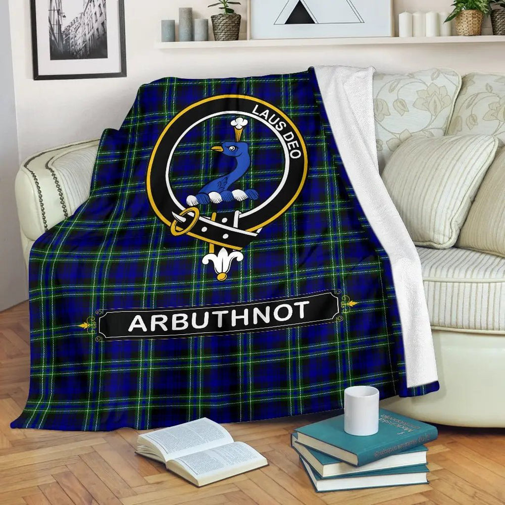 Clan Arbuthnot Modern Tartan Crest Blanket 3 Sizes AF75 Clan Arbuthnot Tartan Today   