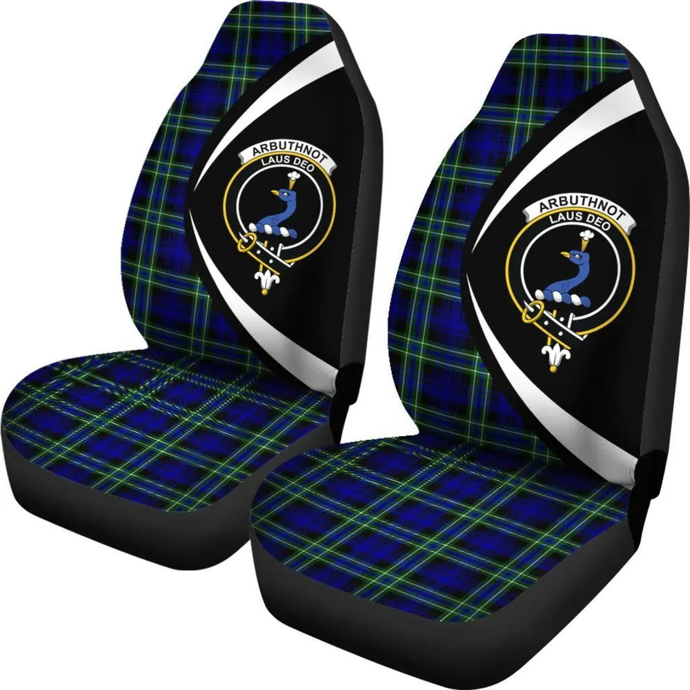 Clan Arbuthnot Modern Tartan Crest Circle Style Car Seat Cover LX13 Clan Arbuthnot Tartan Today   