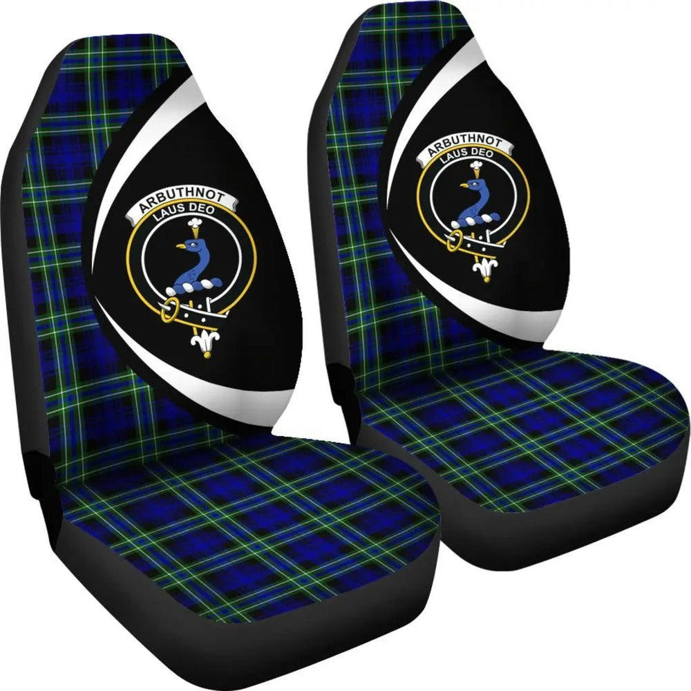 Clan Arbuthnot Modern Tartan Crest Circle Style Car Seat Cover LX13 Clan Arbuthnot Tartan Today   
