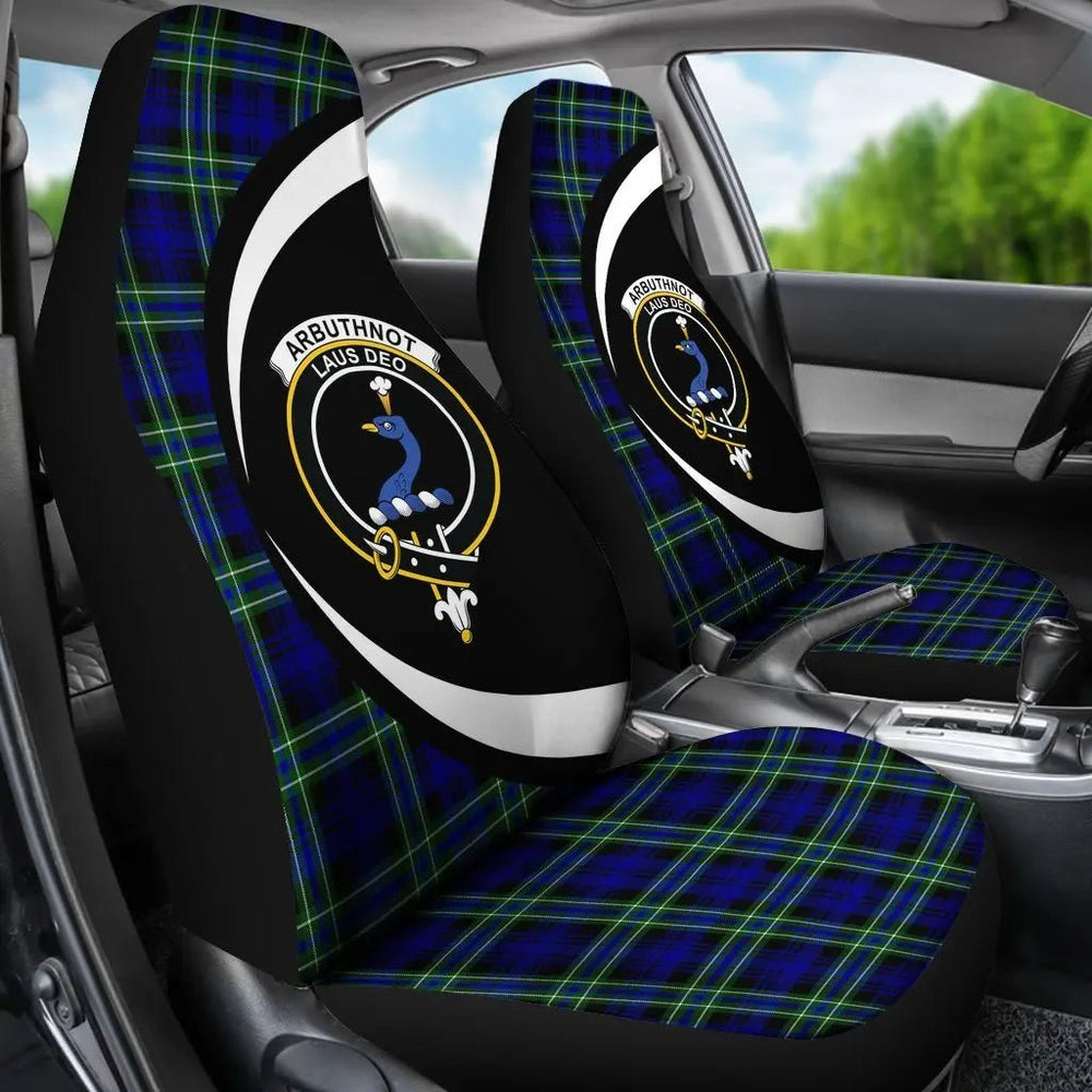 Clan Arbuthnot Modern Tartan Crest Circle Style Car Seat Cover LX13 Clan Arbuthnot Tartan Today   