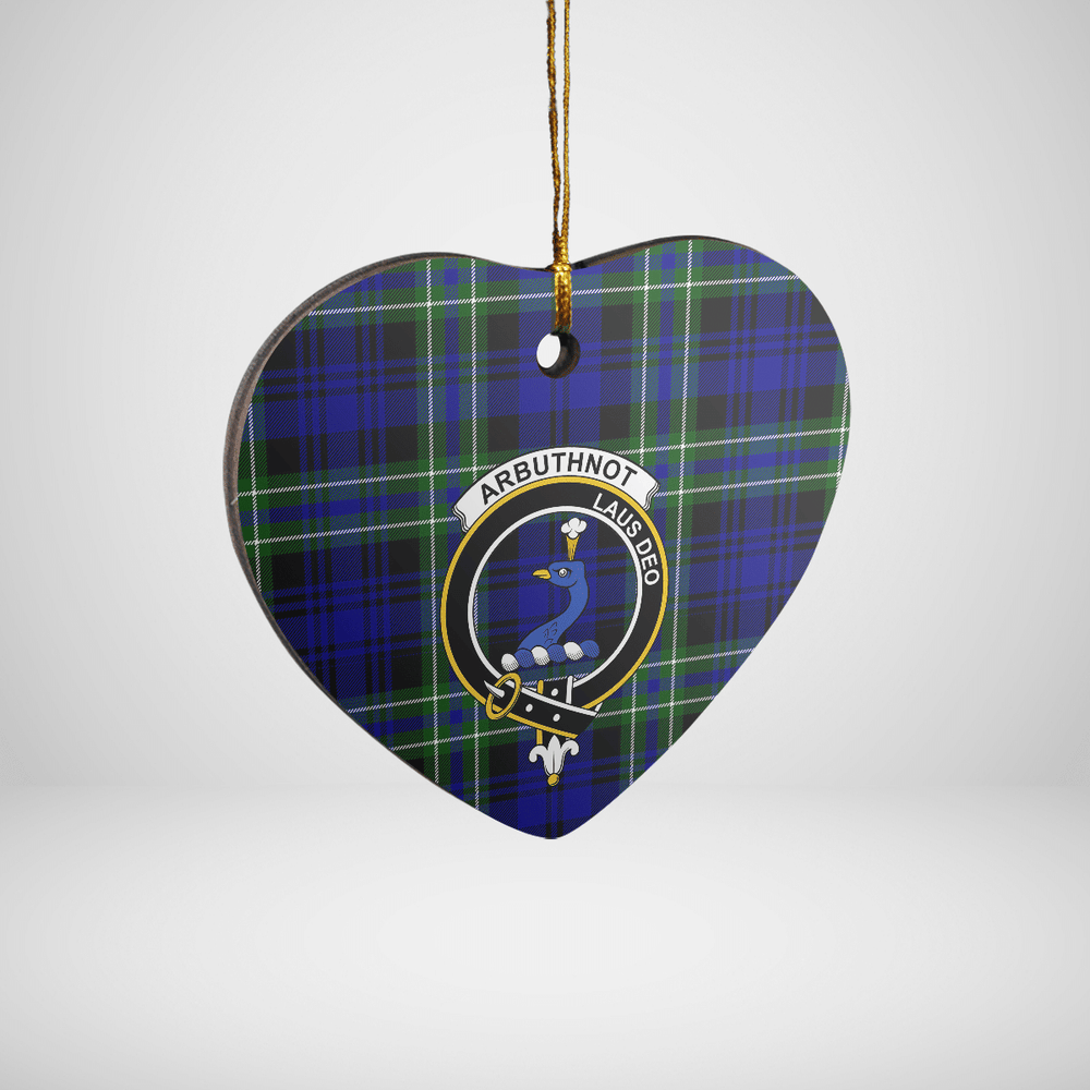 Clan Arbuthnot Modern Tartan Crest Heart Ceramic Ornament LU97 Arbuthnot Modern Tartan Tartan Christmas   