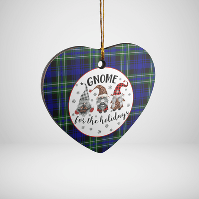 Clan Arbuthnot Modern Tartan Gnome Heart Ceramic Ornament