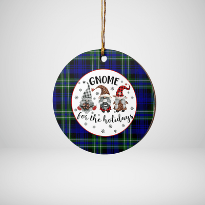 Clan Arbuthnot Modern Tartan Gnome Round Ceramic Ornament