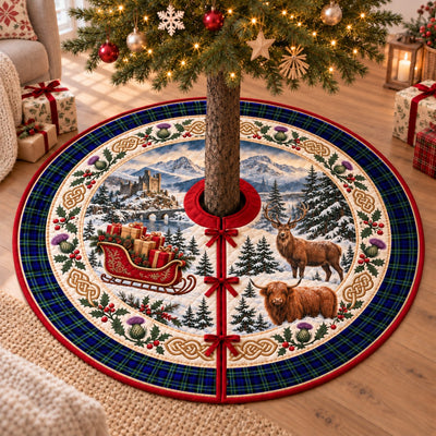 Clan Arbuthnot Modern Tartan Highland Christmas Tree Skirt