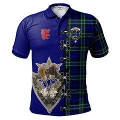 Clan Arbuthnot Modern Tartan Polo Shirt - Lion Rampant And Celtic Thistle Style SI25 Arbuthnot Modern Tartan Tartan Polo   