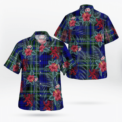 Clan Arbuthnot Modern Tartan Scottish Lion Hawaiian Shirt