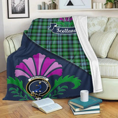 Clan Arbuthnot Tartan Crest Premium Blanket Thistle Style OM63 Clan Arbuthnot Tartan Today   