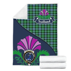 Clan Arbuthnot Tartan Crest Premium Blanket Thistle Style OM63 Clan Arbuthnot Tartan Today   