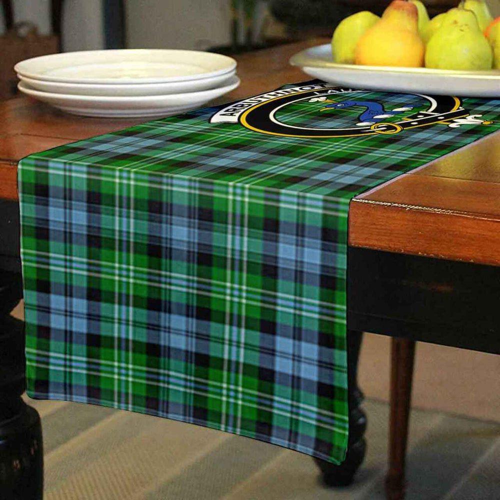 Clan Arbuthnot Tartan Crest Table Runner Cotton SE21 Arbuthnot Tartan Tartan Table Runner   