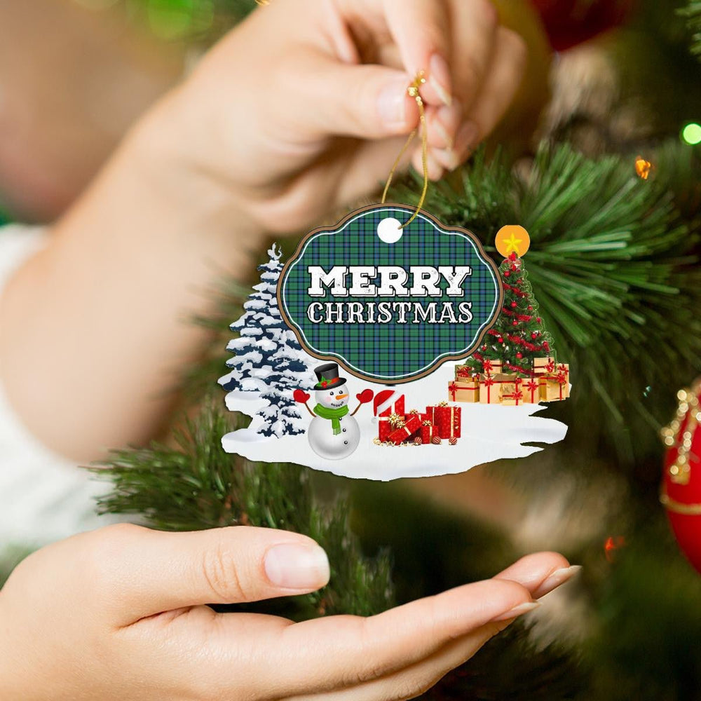 Clan Armstrong Ancient "Merry Christmas" Tartan Acrylic Ornament TE80 Armstrong Ancient Tartan Tartan Christmas   