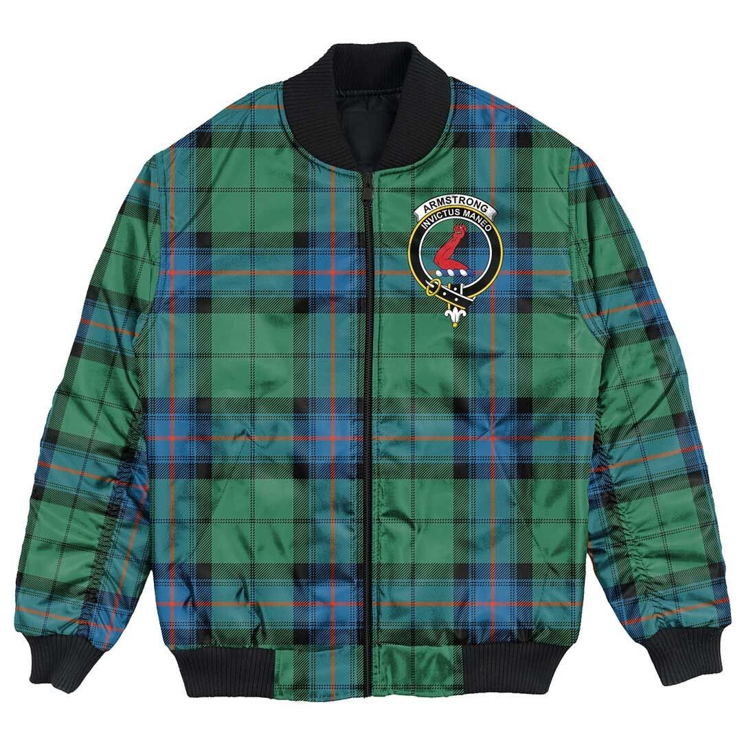 Clan Armstrong Ancient Tartan Crest Bomber Jacket EP28 Armstrong Ancient Tartan Tartan Bomber Jacket   