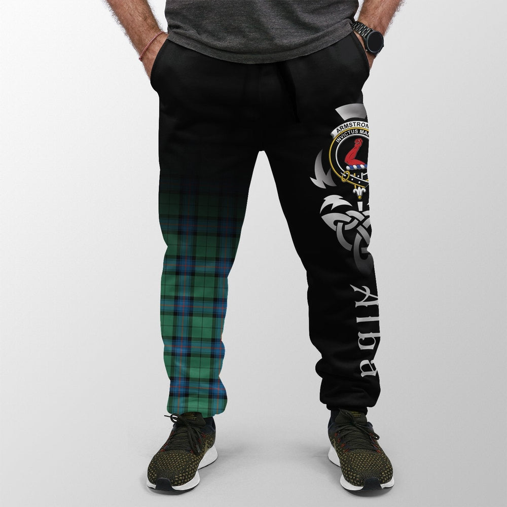 Clan Armstrong Ancient Tartan Crest Jogger Sweatpants  Alba Celtic Style EZ70 Clan Armstrong Tartan Today   