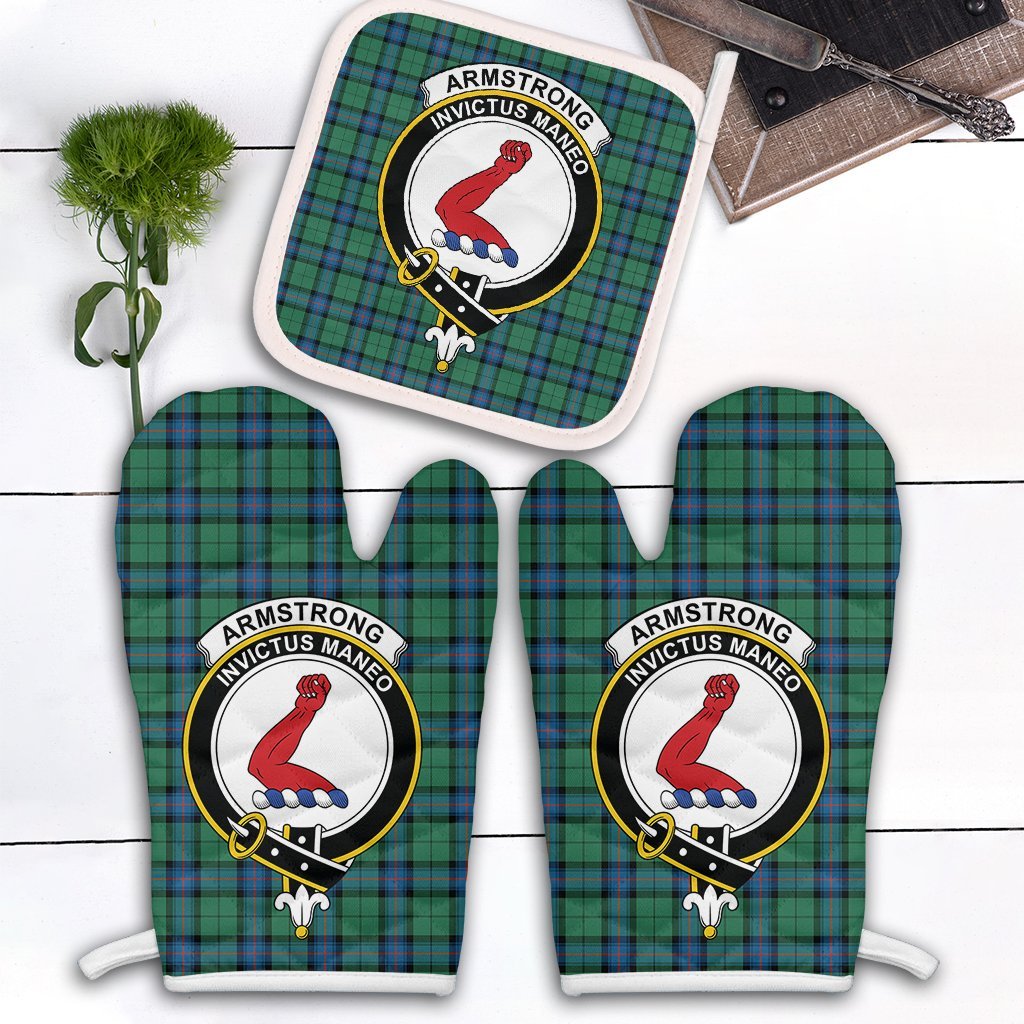 Clan Armstrong Ancient Tartan Crest Oven Mitt And Pot Holder (2 Oven Mitts + 1 Pot Holder) ND79 Clan Armstrong Tartan Today   