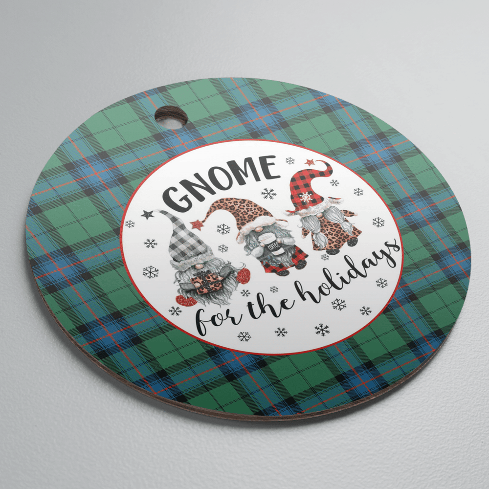Clan Armstrong Ancient Tartan Gnome Round Ceramic Ornament WN64 Armstrong Ancient Tartan Tartan Christmas   