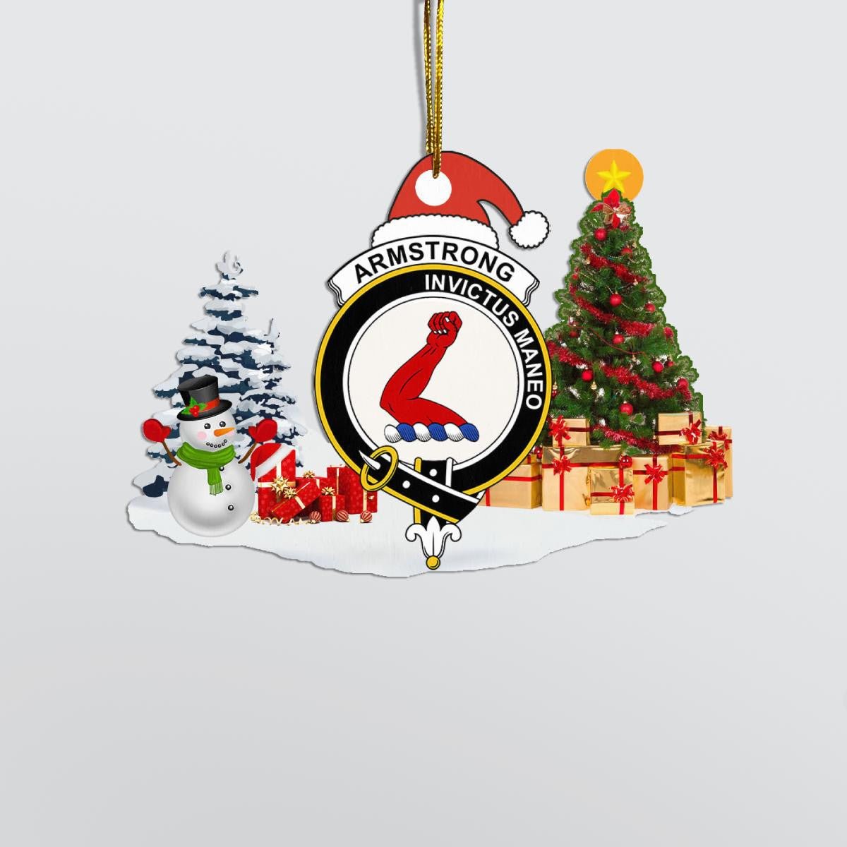 Clan Armstrong Crest Tartan Acrylic Christmas Ornament EW80 Armstrong Tartan Tartan Christmas   