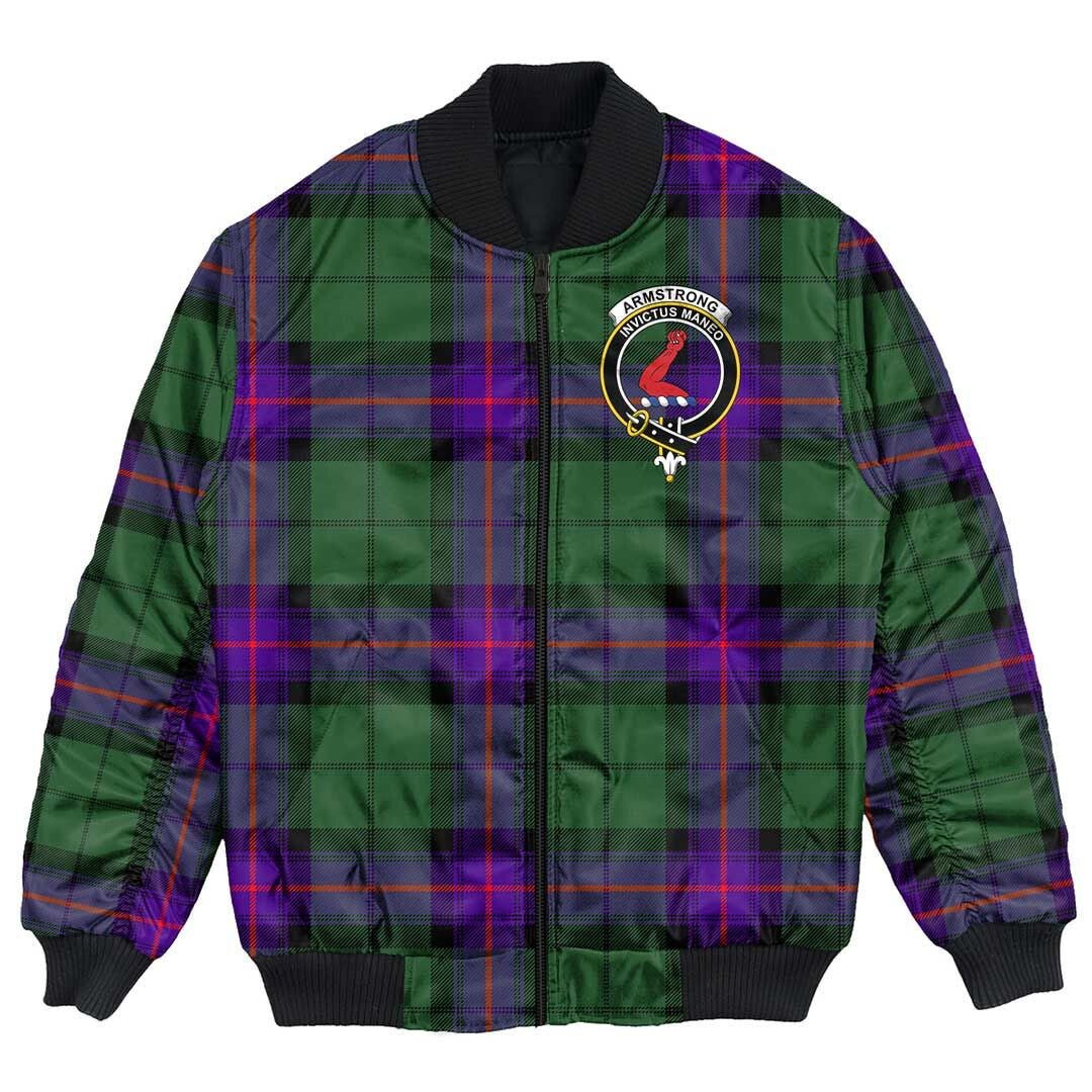 Clan Armstrong Modern Tartan Crest Bomber Jacket AZ32 Armstrong Modern Tartan Tartan Bomber Jacket   