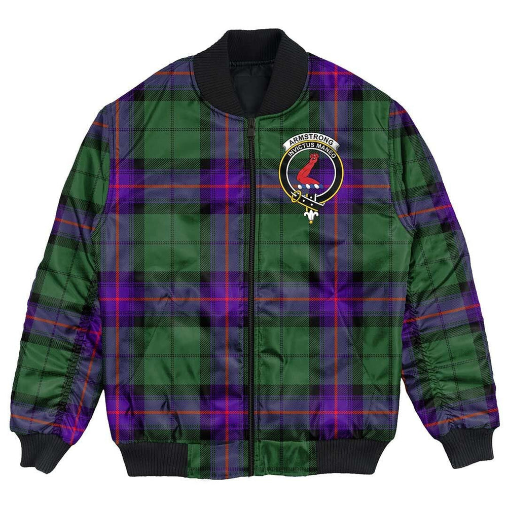 Clan Armstrong Modern Tartan Crest Bomber Jacket AZ32 Armstrong Modern Tartan Tartan Bomber Jacket   