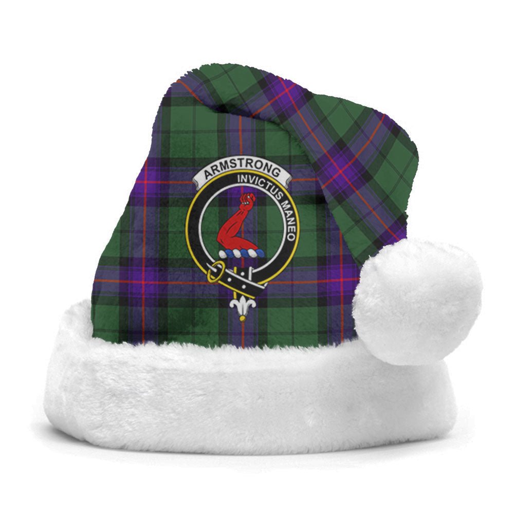 Clan Armstrong Modern Tartan Crest Christmas Santa Hat GF71 Armstrong Modern Tartan Tartan Santa Hat   