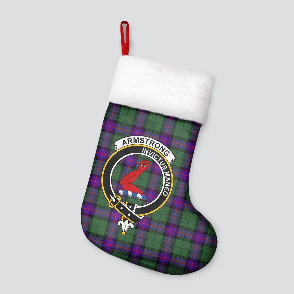 Clan Armstrong Modern Tartan Crest Christmas Stocking QF32 Armstrong Modern Tartan Tartan Stocking   