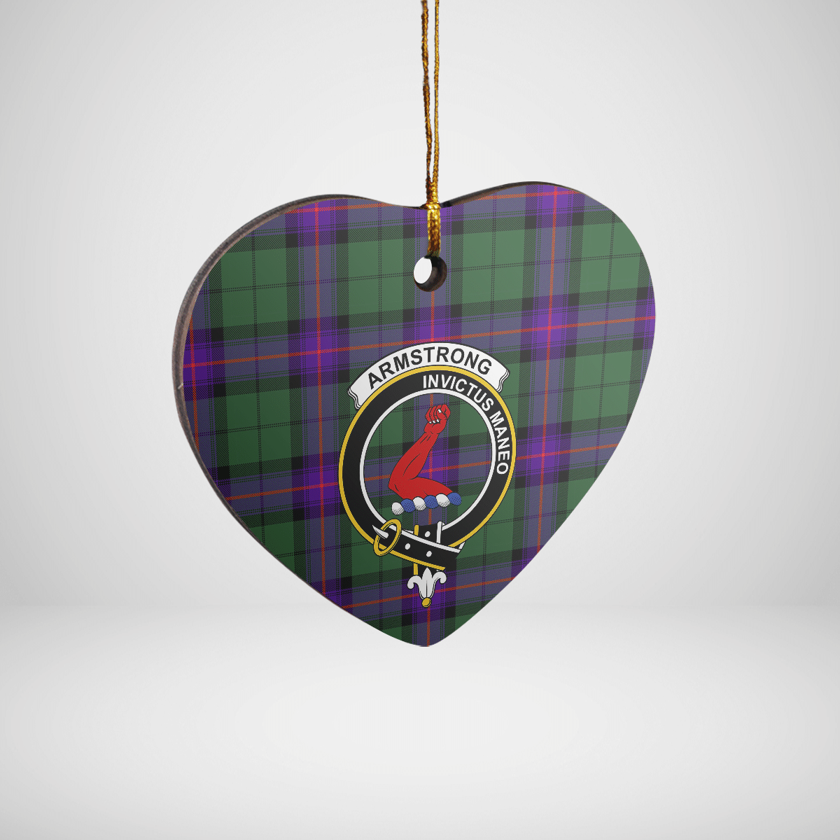Clan Armstrong Modern Tartan Crest Heart Ceramic Ornament VG50 Armstrong Modern Tartan Tartan Christmas   